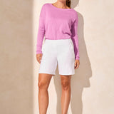 Flatten It Pull-On Short W/ Button Detail