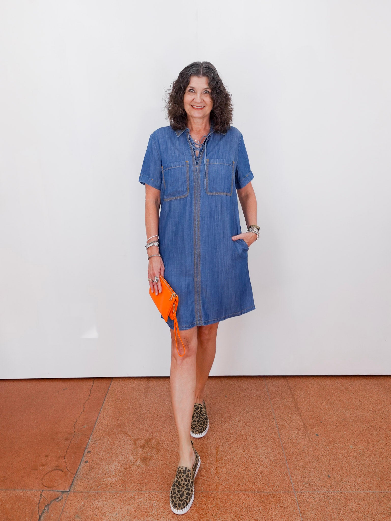 tribal denim dress Tribal Snap Front Flowy Denim Dress at Von Maur