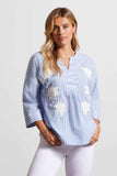 3/4 SLEEVE BLOUSE W/ EMBROIDEREY