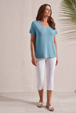 S/S V-NECK TOP W/ STITCHING