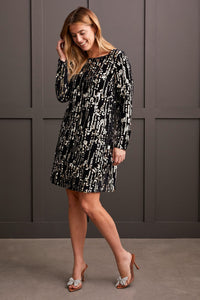 L/S SEQUIN LINED DRESS