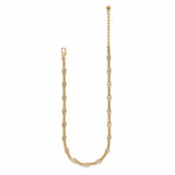 Gold chain necklace with small diamonds on a white background