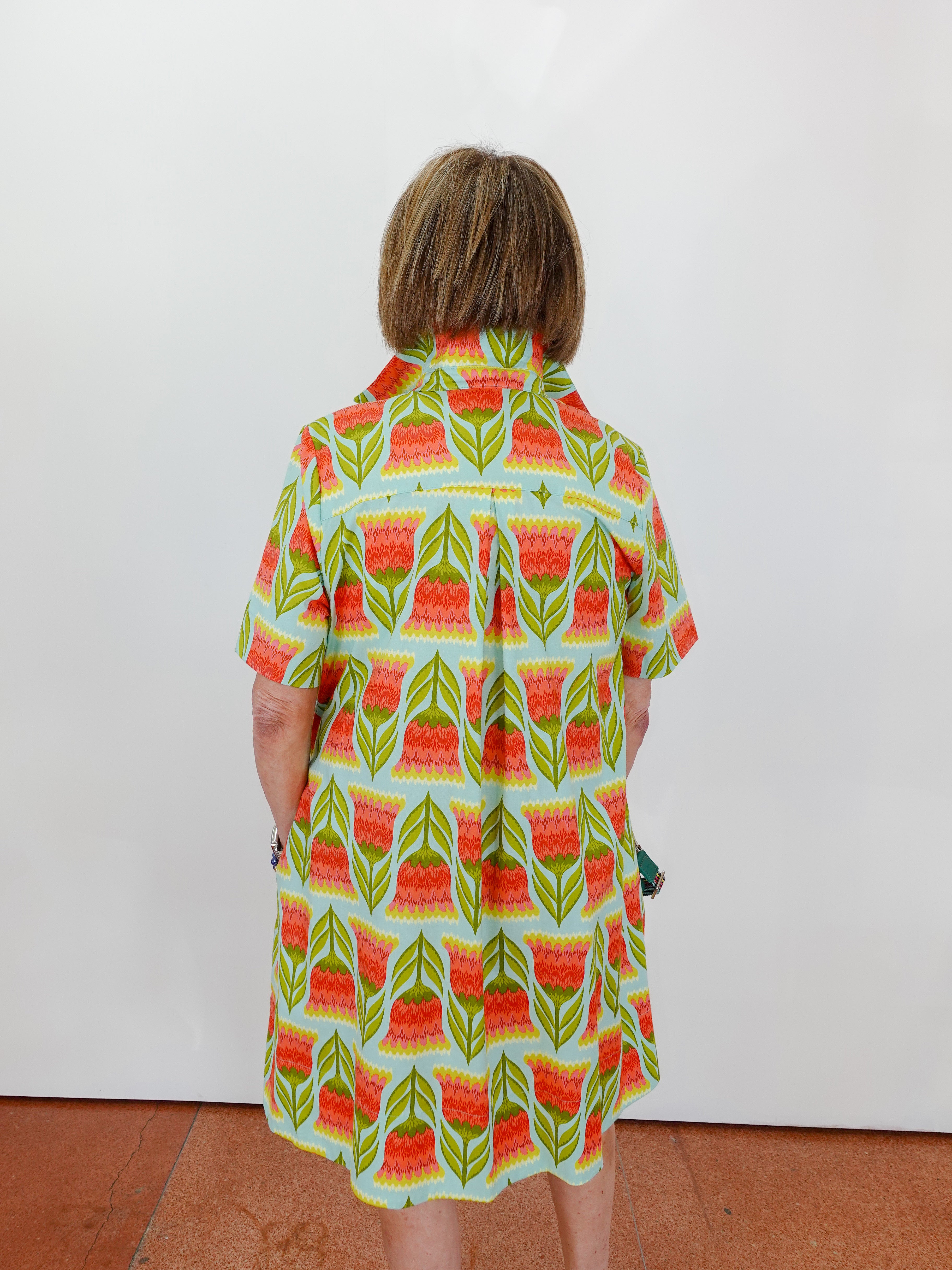 shirt dress patterned Swing Shirt Dress