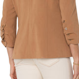 Fitted Blazer W/ Ruched Sleeve