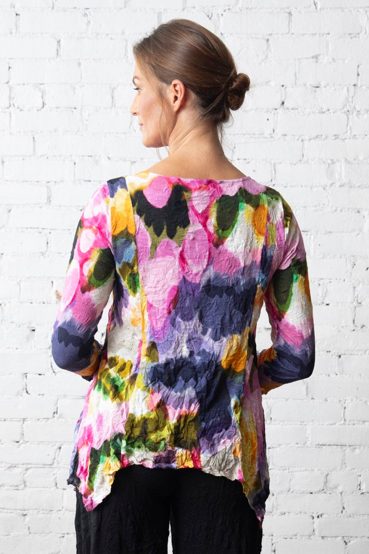 Tissue Crinkle Drape Collar Tunic
