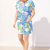 Coastal Cotton Kaftan Dress