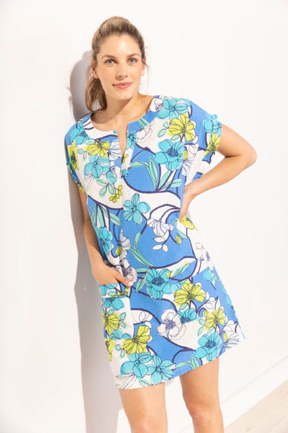 Coastal Cotton Kaftan Dress