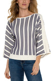 3/4 SLEEVE BOAT NECK DOLMAN SWEATER