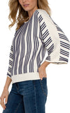 3/4 SLEEVE BOAT NECK DOLMAN SWEATER