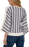 3/4 SLEEVE BOAT NECK DOLMAN SWEATER