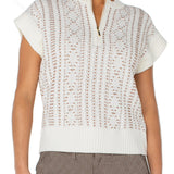 Cap Sleeve Dolman 1/2 Zip Sweater