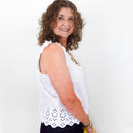 Rosabel Sleeveless Eyelet Top - TresChicTexas