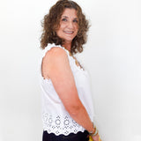Rosabel Sleeveless Eyelet Top - TresChicTexas