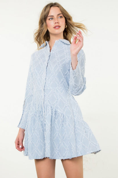 Striped Fringe Detail Dress