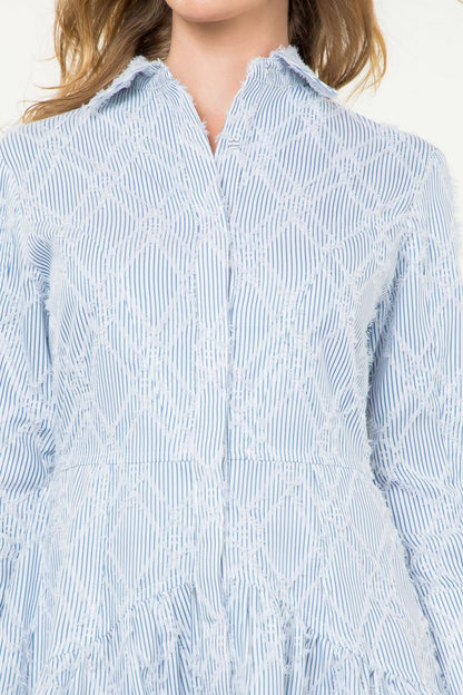 Striped Fringe Detail Dress