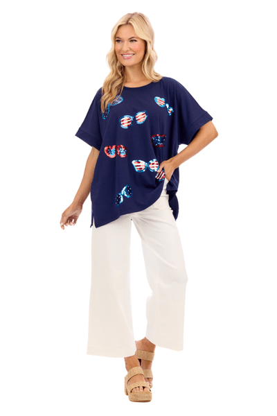 Americana Sparkle Shades Tee - TresChicTexas