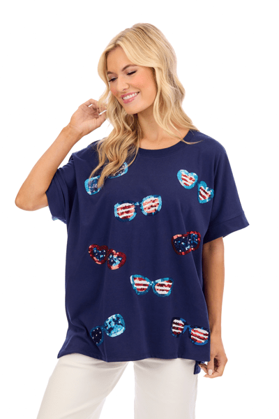Americana Sparkle Shades Tee - TresChicTexas