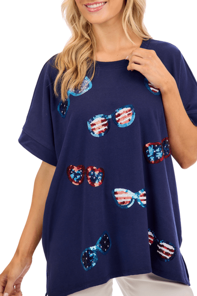 Americana Sparkle Shades Tee - TresChicTexas