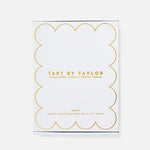 Tart by Taylor scalloped acrylic photo frame packaging on a white background