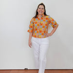 Blouson Sleeve Button Front Shirt - TresChicTexas