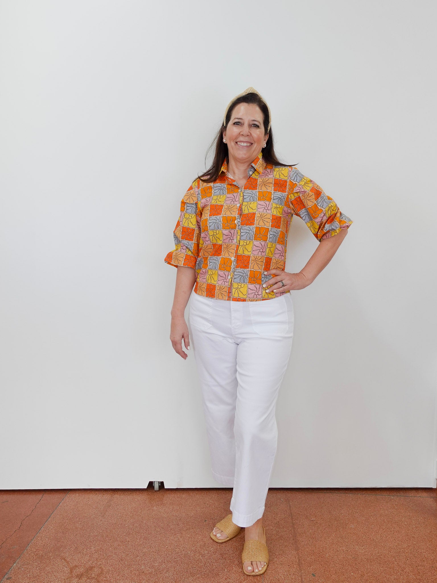 Blouson Sleeve Button Front Shirt - TresChicTexas