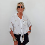 Garden Floral Linen Shirt