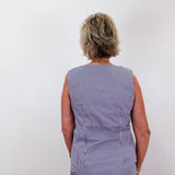 Gingham Side Tie Sleeveless Blouse