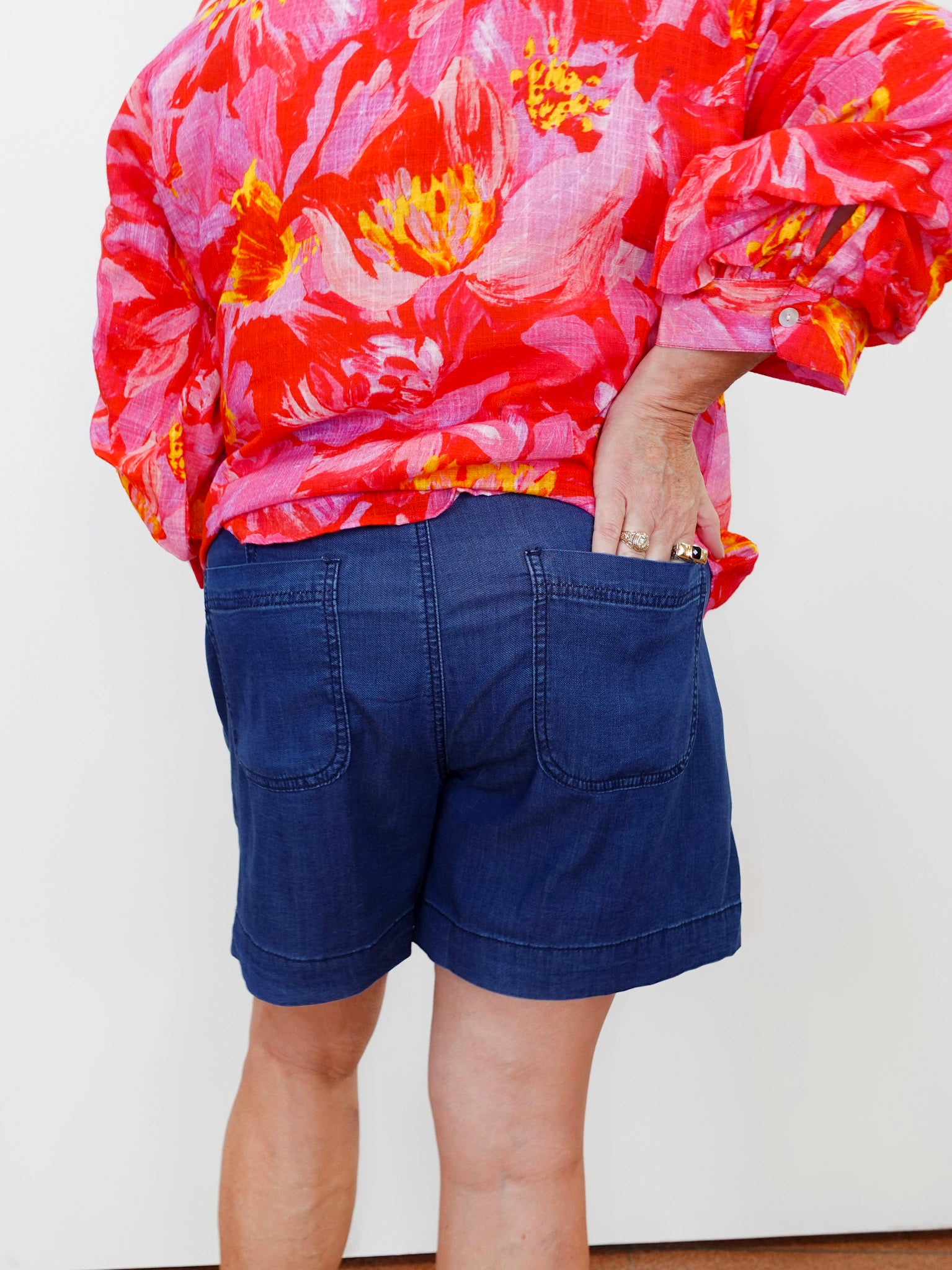 Audrey Jogger Denim Short - TresChicTexas