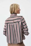 STRIPED BUTTON FRONT JACKET
