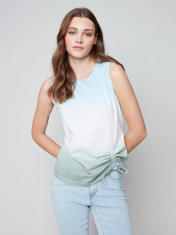 OMBRE SLEEVELESS TOP W/ TUNNEL TIE