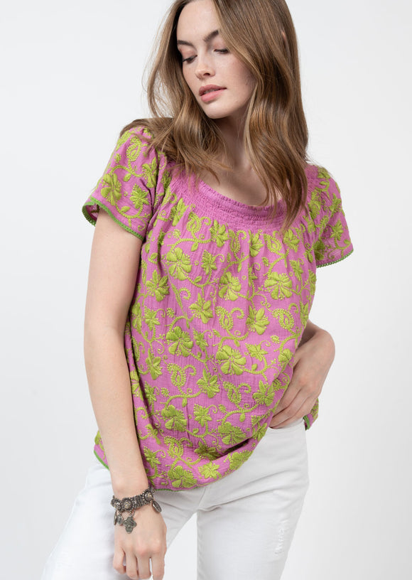 CLAUDIA EMBROIDERED TOP