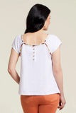 CAP SLEEVE EMBROIDERED TOP